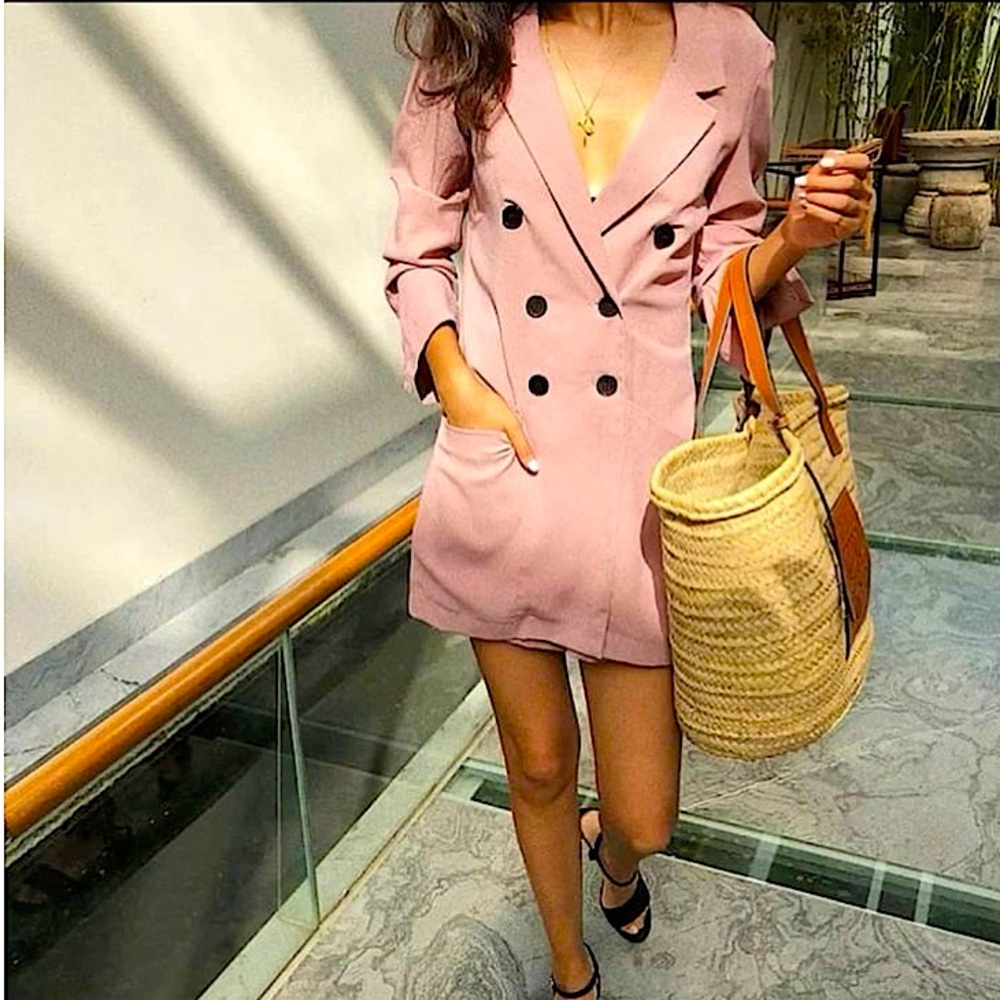 Pink Double-Breasted Blazer Dress - NWT, size S (up to size 4)